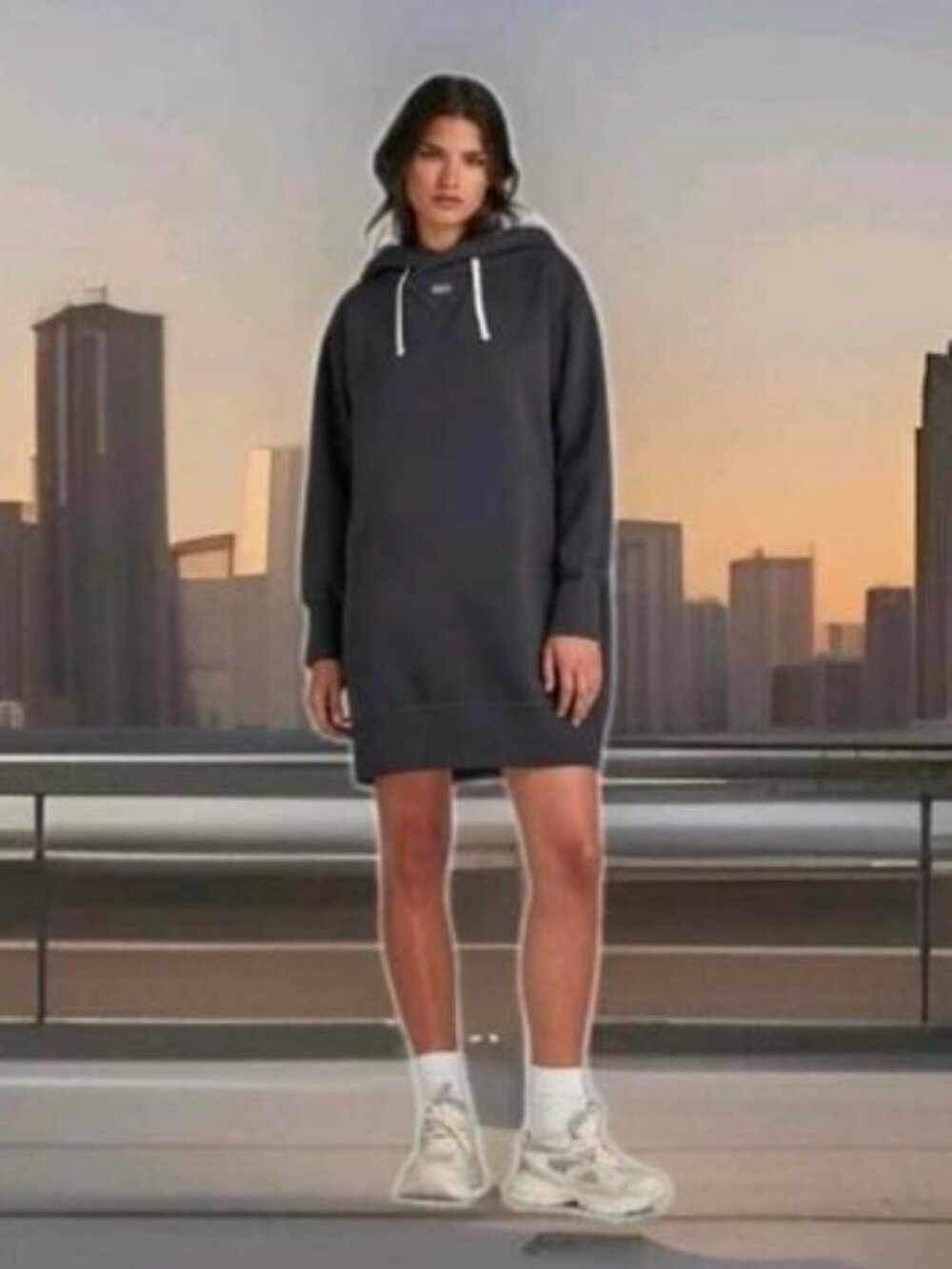 G Star The Loose Hooded Sweatshirt Dress With Pockets Size Medium MRSP $170